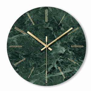 1PC Marble Wall Clock Simple Decorative Creative Nordic Modern Marble Clock Wall Clock for Living Room Kitchen Office Bedroom 211110