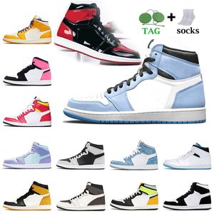 Shoes Basketball Basketball Sneaker Triple White Hig Zoom Pink Glaze Mid Atomic Orange Gym Red Fearless Black Bred Patent Jumpman 1 One Men For Women