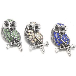 Rhinestone Classps CHUNK Baykuş 18mm Snap Düğmesi Zirkon Charms Toplu Snaps DIY Takı Bulguları için Tedarikçiler HEDIYOR