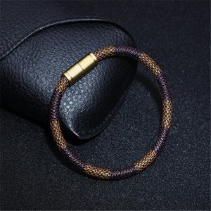 21 cm mężczyzn Bransoletka Bransoletka Moda Stripe Magnetyczna klamra skórzana bransoletka Unisex Akcesoria biżuterii