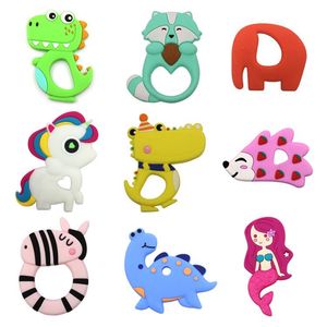 Biscoito de silicone Teether Cervos Café Café Dinossauro Dinossauro Bebê Dezes Brinquedos Animal De Fruta Gel De Teething Para Recém-nascido Infantil