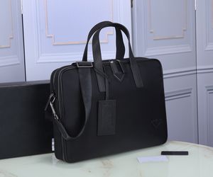 Valigetta da uomo di design in tela di nylon nera borsa per laptop impermeabile di alta qualità borsa da ufficio di grande capacità retrò moda251p