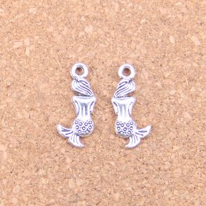 150 sztuk Antique Srebrny Bronze Plated Mermaid Charms Wisiorek DIY Naszyjnik Bransoletka Bransoletka Ustalenia 21 * 10mm