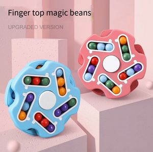 Roterande magisk böna intelligens fingertopp kub dekompression leksak pussel barn fidget leksaker finger gyro disk pedagogisk