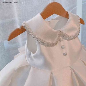 Baby Baptism Christening Dress Pearl Princess Birthday Party Wedding Kids Dresses For Girls Ball Gown Little Bridesmaid Dress G1218