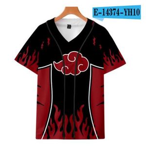 Custom Man Baseball Jersey Knappar Homme T-shirts 3D Printed Shirt Streetwear Tees T Shirts Hip Hop Kläder Fram och bak Skriv ut Bra 030