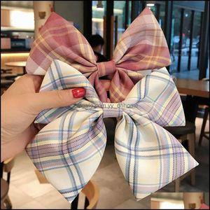 Andere Modeaccessoires Mädchen Plaid Bow Hairpin Korean Ins Net Red Super Fairy Uniform Vielseitig JK Hinterkopf Clip Kopfschmuck Fabrik