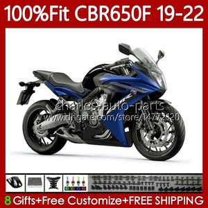 حقن OEM Fairings Injection لـ Honda CBR-650F CBR 650 CC CBR650 F CBR650F 19 20 21 22 Bodywork 110NO.52 650CC CBR 650F Glossy Blue 2019 2020 2021 2022 CBR-650 2019-2022 Body