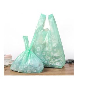 Alışveriş torbaları S M L plastik torba süpermarket perakende mağaza dükkanı hediye yeşil 1000 adet / grup DHL EMS ücretsiz