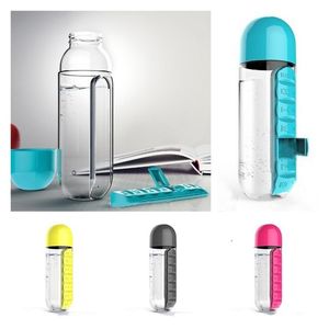 600ml Water Bottles Sports Plastic Mug Combine Daily Boxes Organizer Bottle Travel Outdoor Fitness Drinking Cup Kitchen tools T2I52095
