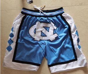 Baseball Team Just Don Carolina Färg Korta träningsbyxor Sport Shorts Hip Pop Byxa Med Pocket Dragkedja Sweatpants ny Marinblå Herr ncaa Blå Färg LA Storlek 2XL Byxor