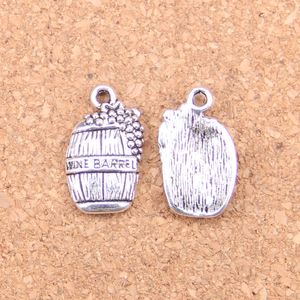 120pcs Antique Silver Bronze Plated wine barrel cask Charms Pendant DIY Necklace Bracelet Bangle Findings 19*11mm