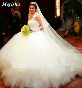 ZJ9063 Immagine reale Organza Abito da sposa Sweetheart Ruffles Abito da sposa vintage Taglie forti