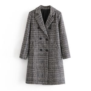 BLSQR Wool Blend Winter Tweed Coat Women Long Sleeve Elegant Female Outwear Blazers Autumn Streetwear 210430