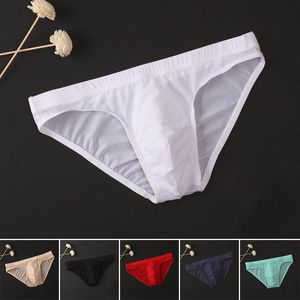 Underbyxor Mäns Sexiga Underkläder Andningsbar Se igenom Låg Rise Briefs Män Solid Slip Erotisk Uppfriskande Bikini Sissy Linger