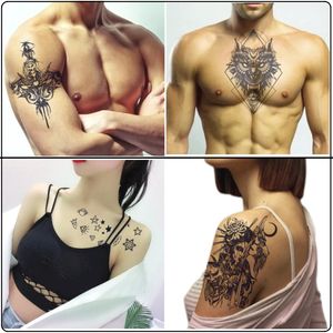 TS003 Sexig Clavicle Black Plant Tatueringar Klistermärken Vattentät för barn Kvinnor Flickor Body Arm Adhesive Tatuering Klistermärke Tillfälligt