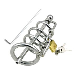 Stainless Steel Male Chastity Belt With Urethral Dilation Cock Locking BDSM Prevent Erection Sex Toys For Man