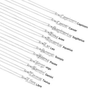 12 별자리 펜던트 목걸이 오래 된 영어 조디악 별자리 목걸이 패션 쥬얼리 선물