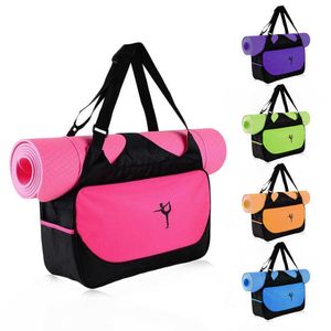 Multi-function Yoga Mat Bag For Gym Fitness Nylon Waterproof Mat Bags Sport Pilates Dancing Clothes Fitness Backpack Big Bag Q0705