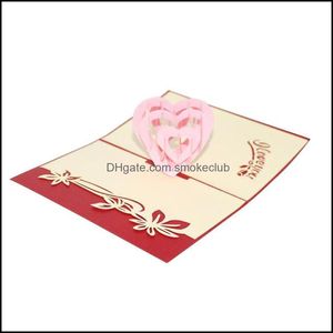 Greeting Event Festive Party Supplies Home & Gardengreeting Cards 3D Popped Up Card Love Romantic Birthday Wedding Aniversary Valentines Day