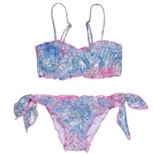 Marmaid Kids Girl Bikini Set per costume da bagno grande con fodera Costumi da bagno per bambini in due pezzi Abbigliamento da spiaggia estivo da donna