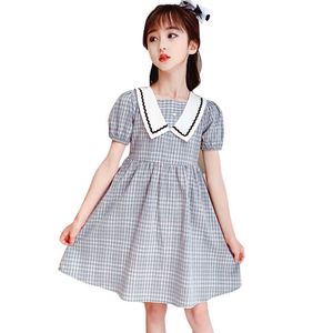 Dresses For Girls Plaid Pattern Party Dress Kids Girl Patchwork Children Summer Casual Children's Costumes 210528