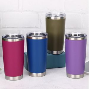 20oz Tumbler Vacuum Ice Cold Beer Wine Tumblers Travel Insulated Coffee Mug Stainless Steel Car Portable Thermal Summer Cup