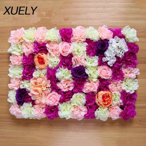 Dekoracyjne kwiaty Wieńce Xuely 1 PC Sztuczny Kwiat Dekoracji Ściennych Tło Wedding Trawnik Boże Narodzenie Peony Red Hortensea40 * 60cm