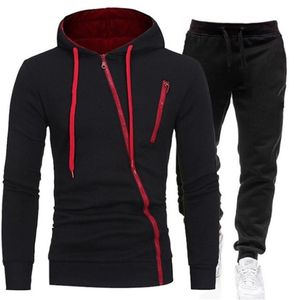 Autumn Men's Tracksuits 2-Piece Hoodie + Pants Sports Suit Men's Sweater Zipper Hoodie Men's Clothing Suit Sportswear Size M-4Xl 210916