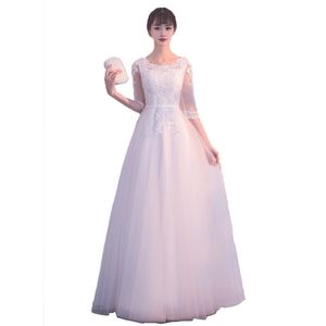 White party dress women XS-2XL plus size autumn short sleeve round neck temperament maxi vestido feminina LR635 210531