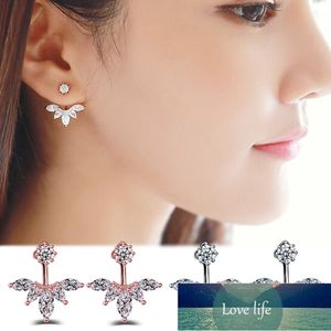 Korean Zircon Stud Earrings For Women Geometric Feather Earring Earings Silver color plated Jewelry Earing Brincos Brinco F257 Factory price expert design Quality