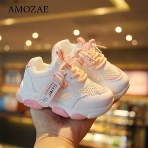 Letnie Dzieci Sneakers Siatki Obuwie Casual Buty Chłopcy Mieszkania Skórzane Miękkie Lekkie Dziecięce Dziecko Dla Dziewczyn Maluch 211022