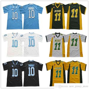 NCAA North Carolina College Football Wear 10 Mitch Trubisky Jersey Blue White Black Dakota State Bison 11 Carson Wentz Green Yellow