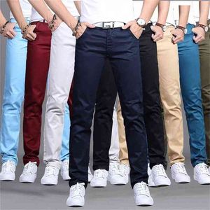 Spring Autumn Casual Pants Men Cotton Slim Fit Chinos Fashion Trousers Male Brand Clothing Plus Size 8 colour 210715