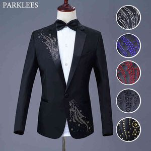 Diamond Floral Garnitur Mężczyźni Mężczyźni Garnitury Dla Wesele Mężczyźni Tuxedo Garnitur Męskie Garnitury 3 Sztuka z Bow Tie Choir Scena Kostium Homme 4XL 210524