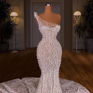 3 Designs White Evening Dresses Mermaid Pearls Elegant Prom Party Dress Women Formal Wear Gowns 2021