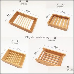 Wholesale bamboo plate rack for sale - Group buy Soap Dishes Bathroom Accessories Bath Home Garden Shower Room Dish Square Storage Bamboo Soaps Rack Plate Box Wash Basin Drying Clean W