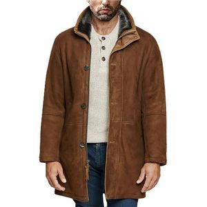 メンズジャケット男性コートアイキャッチ耐摩耗性綿ラペル中長厚の厚い暖かいジャケット