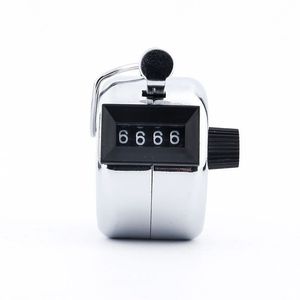 4 Digit Manual Hand Tally Mechanical Palm Click Counter steel Counters With 4 Digit Silver DH8888