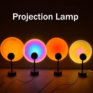 NEWSunset Projector Lamps 180 Degree Rotation Rainbow Sun Mode Night Light USB Romantic Projection Lamp for Party Theme Bedroom Decor EWE751