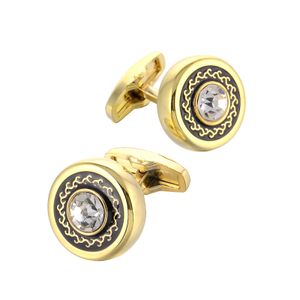 Round gold French Cufflinks Jewelry shirt cufflink for mens Brand Fashion Cuff link Wedding Groom Button Cuff Links AE559427174697