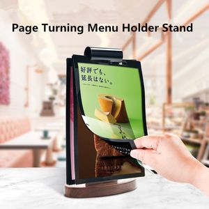 A6 Flip Pages Double Sided t Shape Table Top Sign Display Holder Menu Document Picture Flyer Ad Photo Frame Display Stand