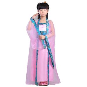 Girl Hanfu Costume Guzheng Show Dress Child Chinese Folk Dance Clothing Fairy Tang Suit Stage Wear