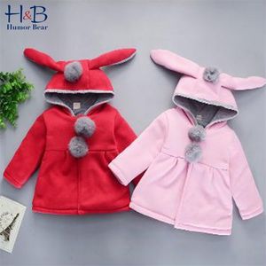 Herbst Winter Kinder Jacke Baumwolle Langarm Baumwolle gepolstert Kaninchen Mantel Lässige Baby Kinder Kleidung 210611