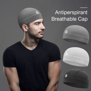 Caschi da equitazione per motociclisti Fodera Cappello Berretto con teschio rinfrescante Traspirante Morbido ghiaccio Seta Sudore traspirante Ciclismo Cappelli da corsa Viso aperto Casco unisex Fornitura di fabbrica