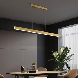 Sarkıt Minimalist Restoran Yemek Masası Uzun Şerit Lambası Modern Ofis LED Işıkları Yatak Odası Salon Asılı