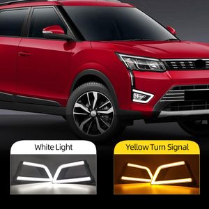 2PCS Car DRL For Mahindra XUV300 2019 2020 Daytime Running Lights 12V LED Daylight Fog lamp turn signal