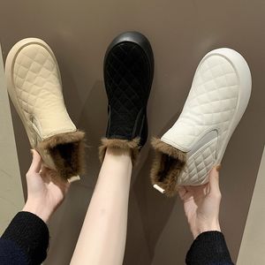 Botas de inverno femininas 2022 mais pelúcia de algodão de farinha de pão grossa