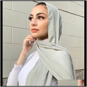 Wraps Hüte, Handschuhe Fashion Aessories10 Stück/Lot Chiffon Crinkled Hijab Plain Satin Schal Muna Ombra Hijabs für Frauen Krepp lange Schals Schals