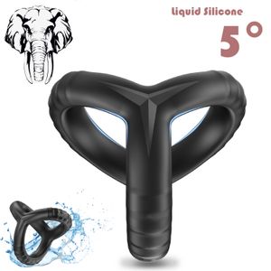 Newest Cockrings Liquid Silicone Penis Ring Scrotum Stretcher Delayed Ejaculation Male Sex Toys